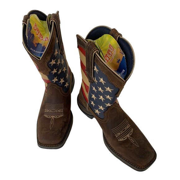 Durango Cowgirl Lady Rebel Patriotic Flag Boots 8M Leather Q10140 NWB $165 - Picture 13 of 16